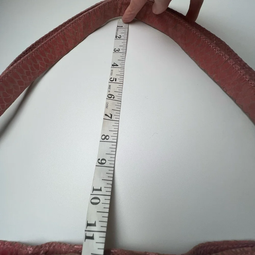 PERLINA Snake Pattern Pink  Leather Shoulder Hobo Tote Cross Body Purse